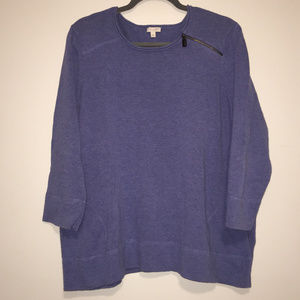 Blue Zip-Neck Sweater (With Pockets!) by Talbots